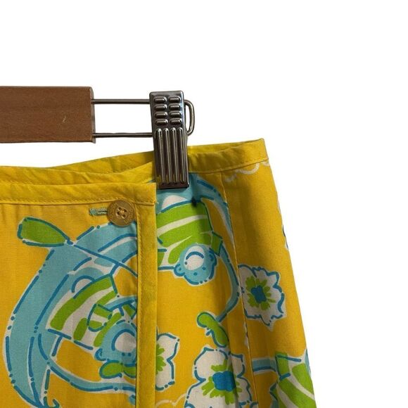 Vintage Lilly Pulitzer White Label Les Monkey Print Wrap Skirt Size 4 - Picture 2 of 6